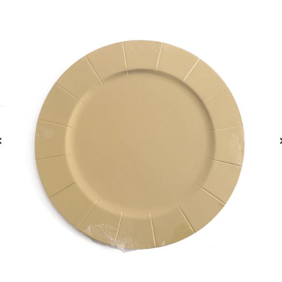 Disposable Premium Heavy Paper Charger Plates 5CT GOLD