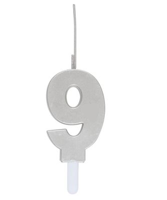 Silver Number Sparkler-Topped Birthday Candles(0-9)