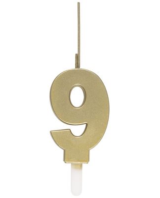 Gold Number  Sparkler-Topped Birthday Candle