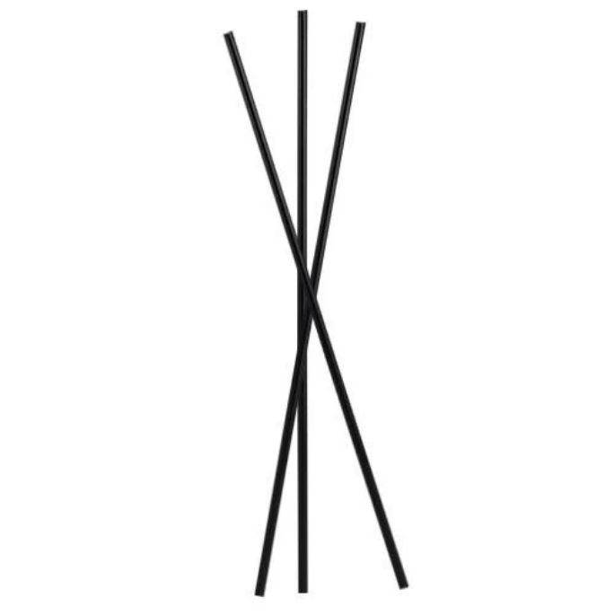 5" Black Unwrapped Coffee Stirrer / Sip Straw - 1000/Box