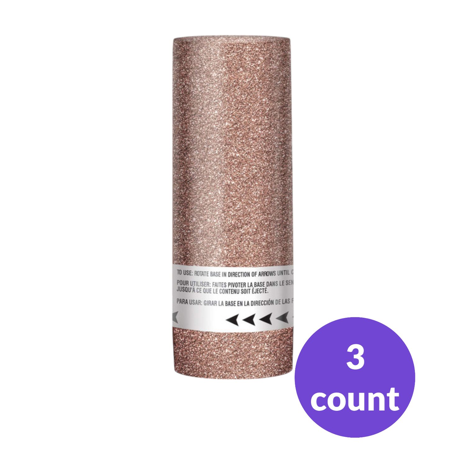 Confetti Cannon Poppers, Rose Gold, 3-pk,