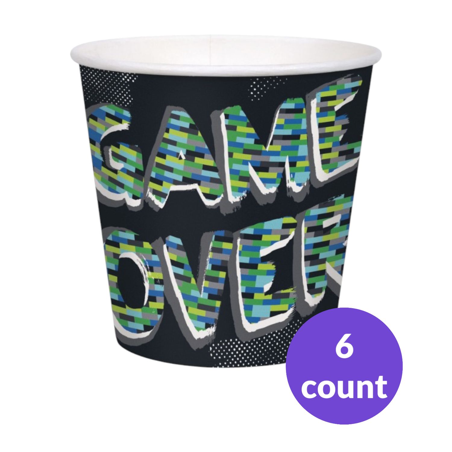 Gamer Birthday Paper Snack Bucket  6ct