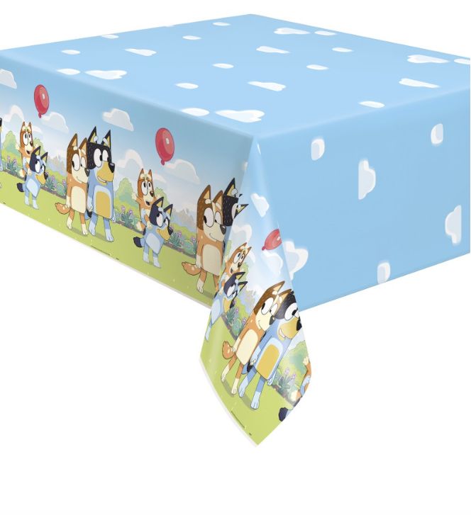 Bluey Rectangular Plastic Table Cover  54" x 84"