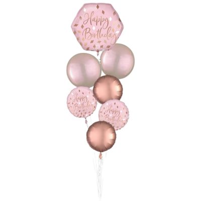 Deluxe Balloon Bouquet – Blush Birthday | 7-Piece Set