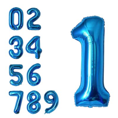 Blue Foil Number Balloons 34 inch
