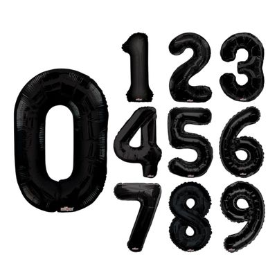 Black Foil Number Balloons 34 inch