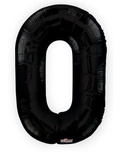 Black Foil Number Balloons 34 inch, NUMBER: 0
