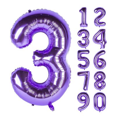 Purple Foil Number balloon 34 inch