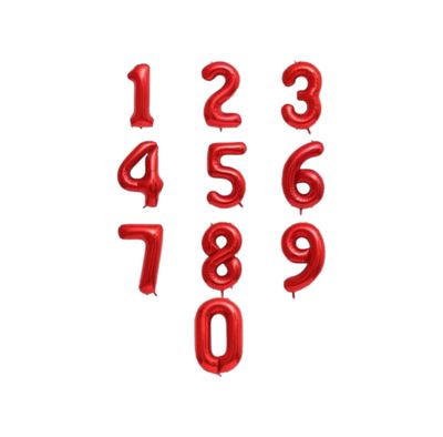Red Foil Number balloons 34 inch