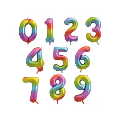 Rainbow Foil Number Balloon 34 inch