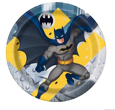 Batman Round 9inch Dinner Paper Plates  8ct