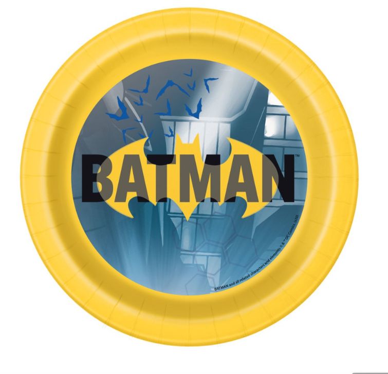 Batman Round 7inch Dessert  paper Plates  8ct"