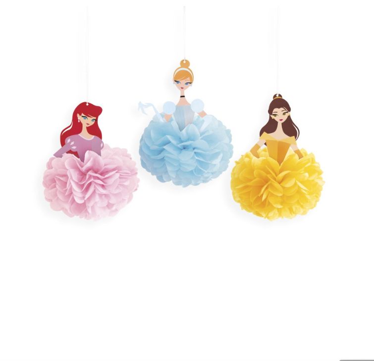 Disney Princess Puff Decorations  3ct