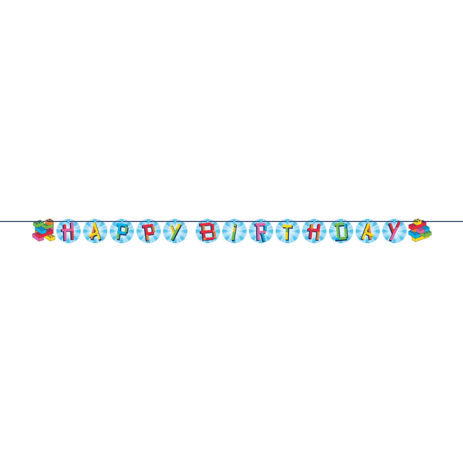 Block Bash Ribbon Banner, Hanging Decoration for Birthday/Party, 6" x 116"
