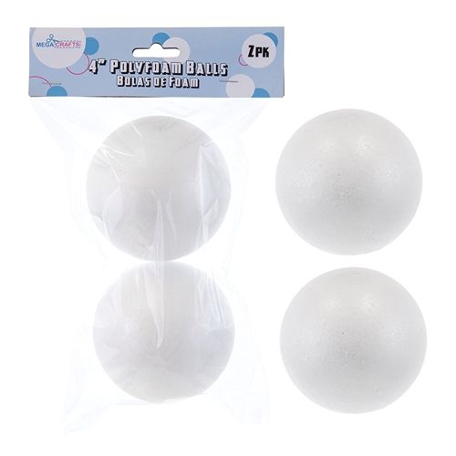 2 pcs 4" Poly Foam Craft Ball