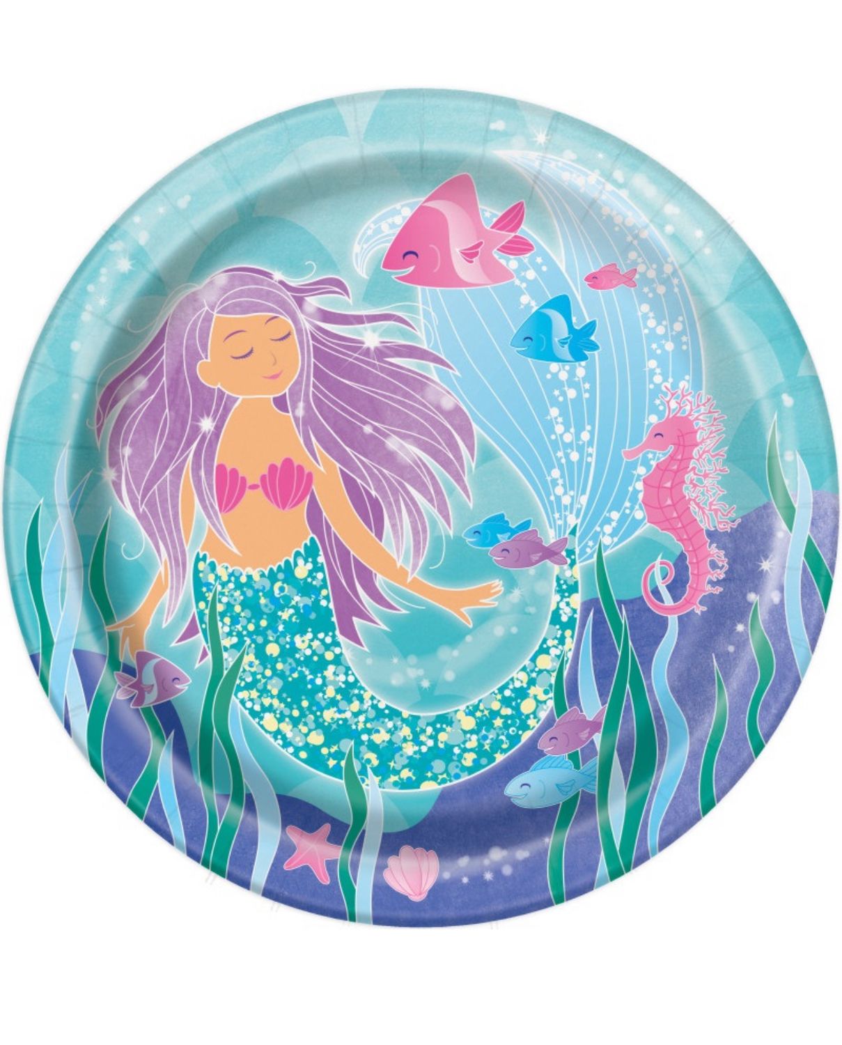 Mermaid Round 9" Dinner Plates  8ct