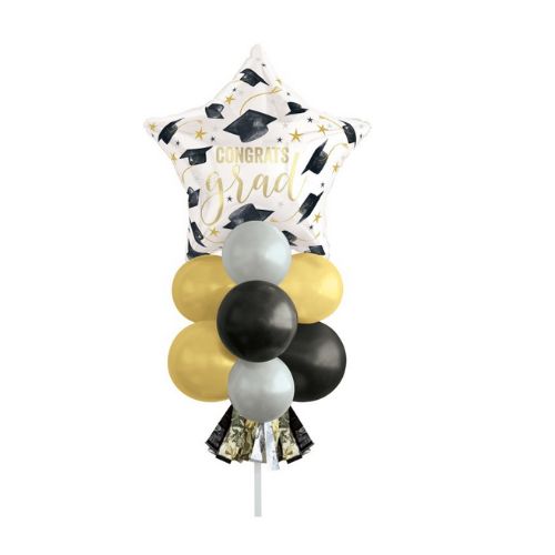 Golden Star Graduation Foil &amp; Latex Balloon Yard Sign Kit – 11pcs
