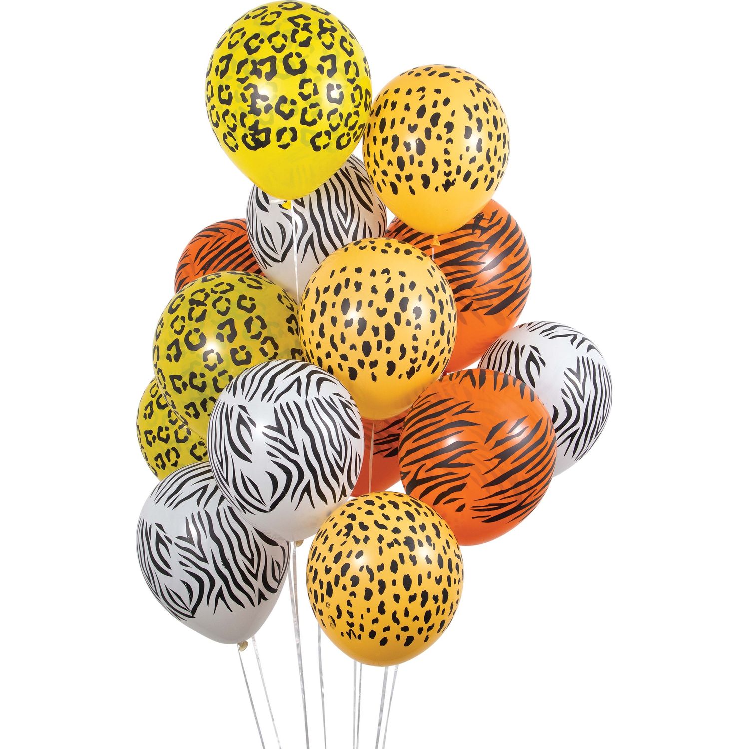 Animal Print 12 inch Latex Balloons – 15ct (UN-INflated), INFLATION: Un-Filled