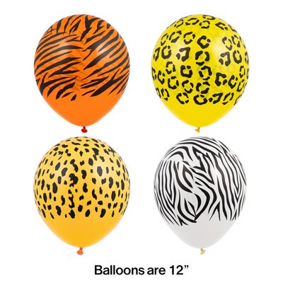 Animal Print 12 inch Latex Balloons – 15ct (UN-INflated)
