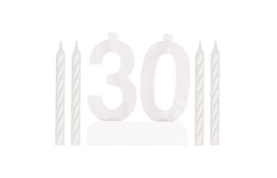 Number 30 Flashing Holder with Birthday Candles