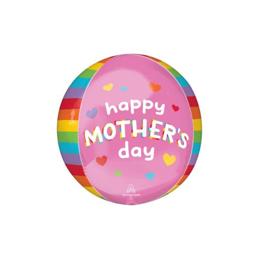 16" ORBZ Happy Mother's Day Brilliant Rainbow Balloon