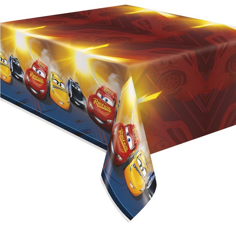 Disney Cars 3 Movie Rectangular Plastic Table Cover – 54" x 84"