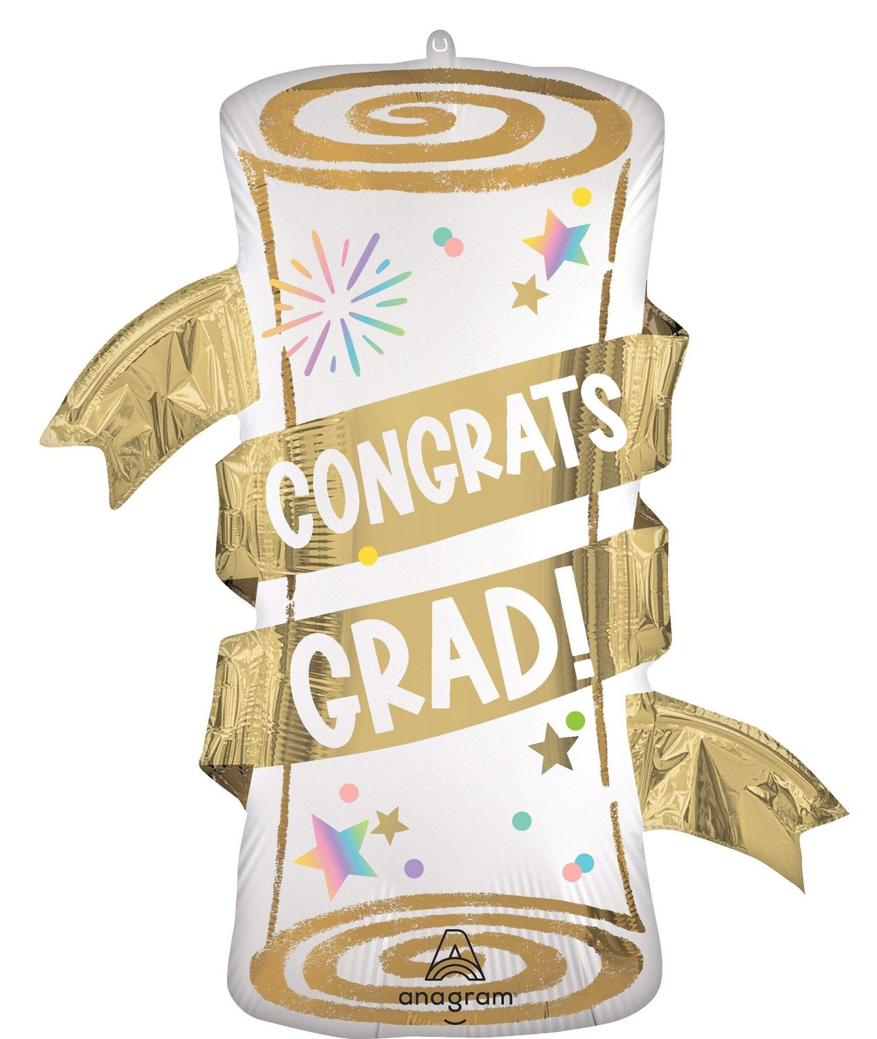 Pastel Grad Party Diploma Supershape Foil Balloon