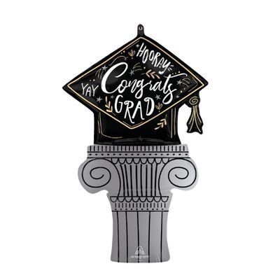 35" Satin Grad Cap Achievement Burst Balloon