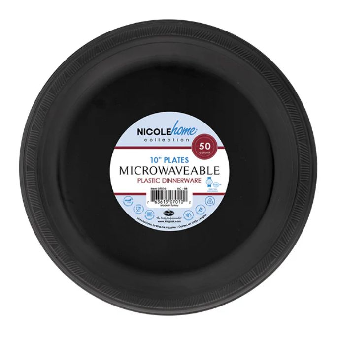 10" Plastic Plate – Durable PP Disposable Plate for Parties, Catering &amp; Everyday Use 50ct