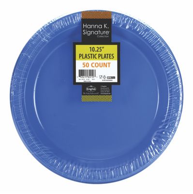 Royal-blue Plastic Plates 10" - 50ct