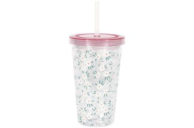 Spring Florals 16oz Plastic Tumbler with Straw