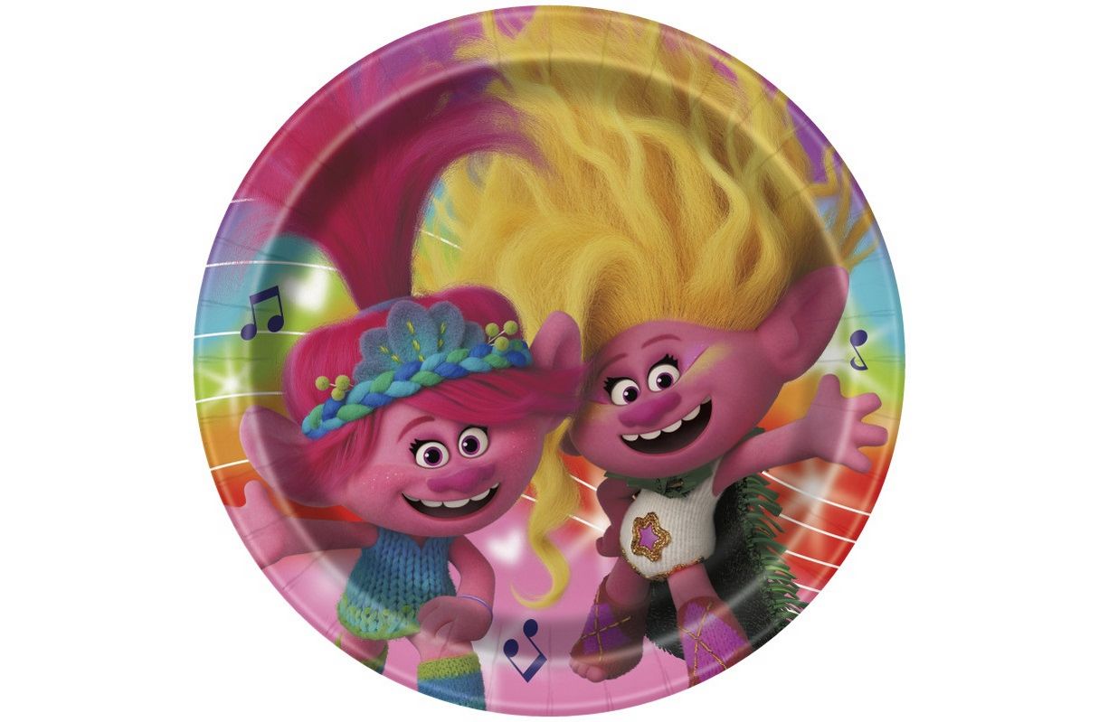 Trolls Round 9" Dinner Plates  8ct