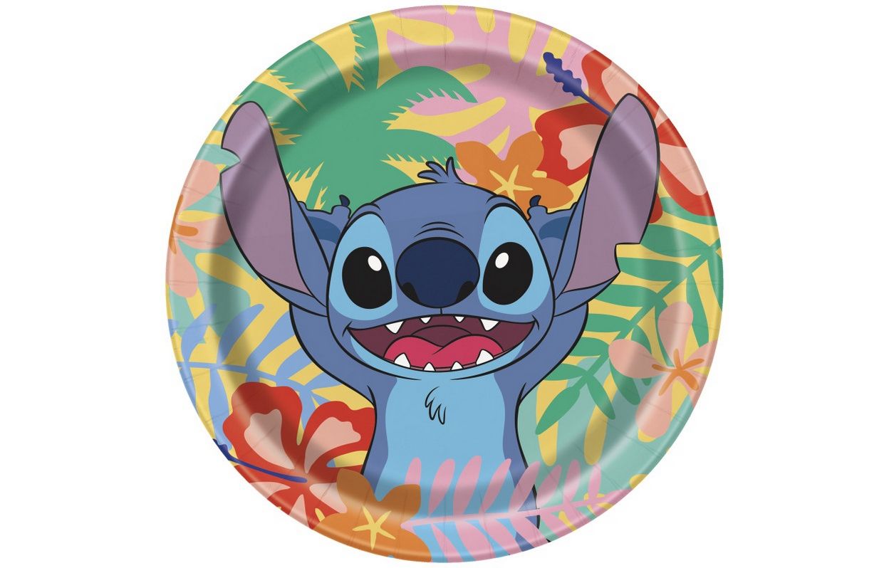 Disney Stitch Round 7" Dessert Paper Plates – 8ct