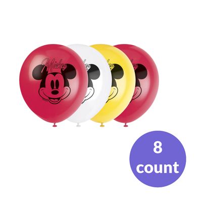 Disney Mickey Mouse 12" Latex Balloons  8ct