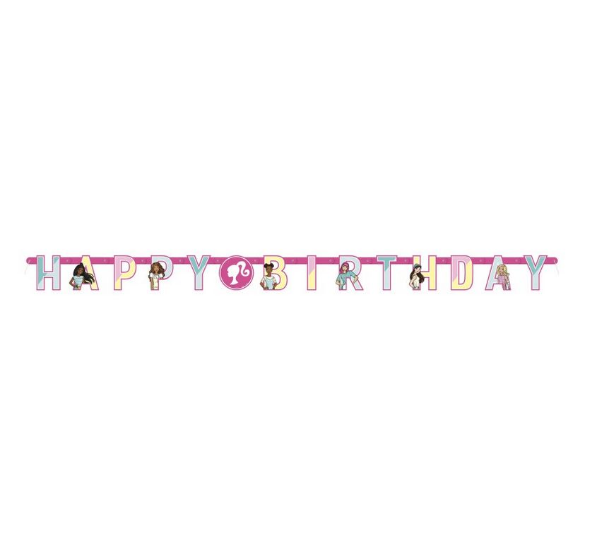 Barbie "Happy Birthday" Jointed Banner – 6 ft