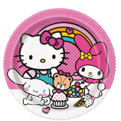 Hello Kitty &amp; Friends Round Dinner Plates – 9", 8ct