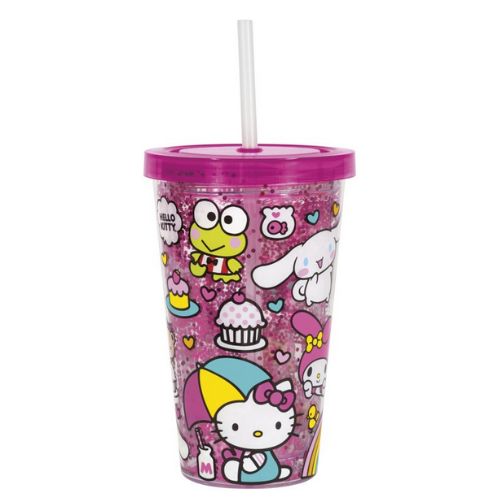 Hello Kitty and Friends Reusable 16oz Insulated Plastic Tumbler with Straw