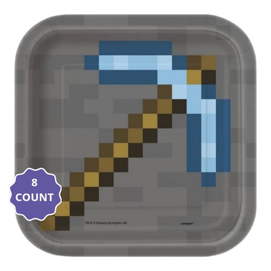 Minecraft Square 7" Dessert Plates  8ct