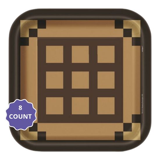 Minecraft Square 9" Dinner Plates 8ct