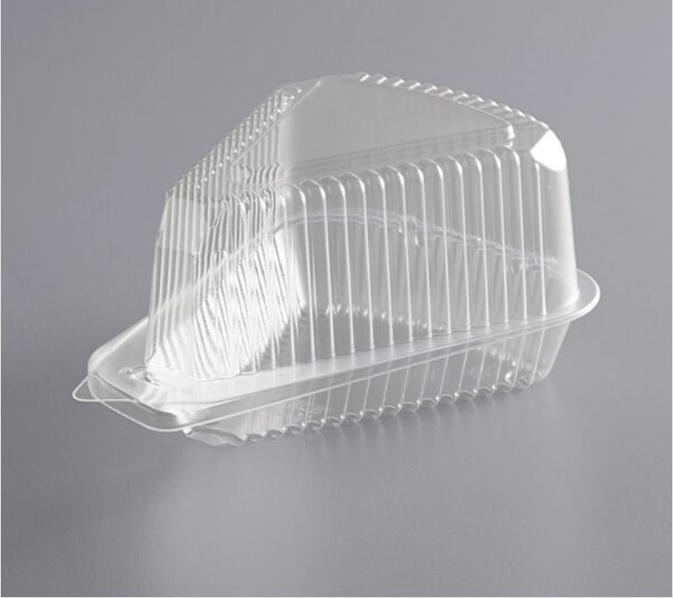 5" Clear Hinged Slice Container with Medium Dome Lid - 25/Case