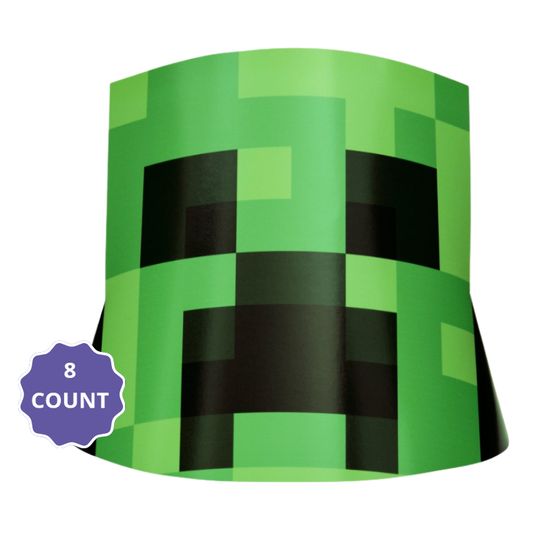 Minecraft Paper Party Hats – 8ct