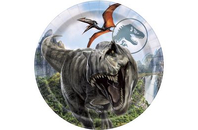 Jurassic World 4 Round 9inch Dinner Plates  8ct"