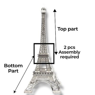 Eiffel Tower Metal Decor – Large 20" (Silver Finish)