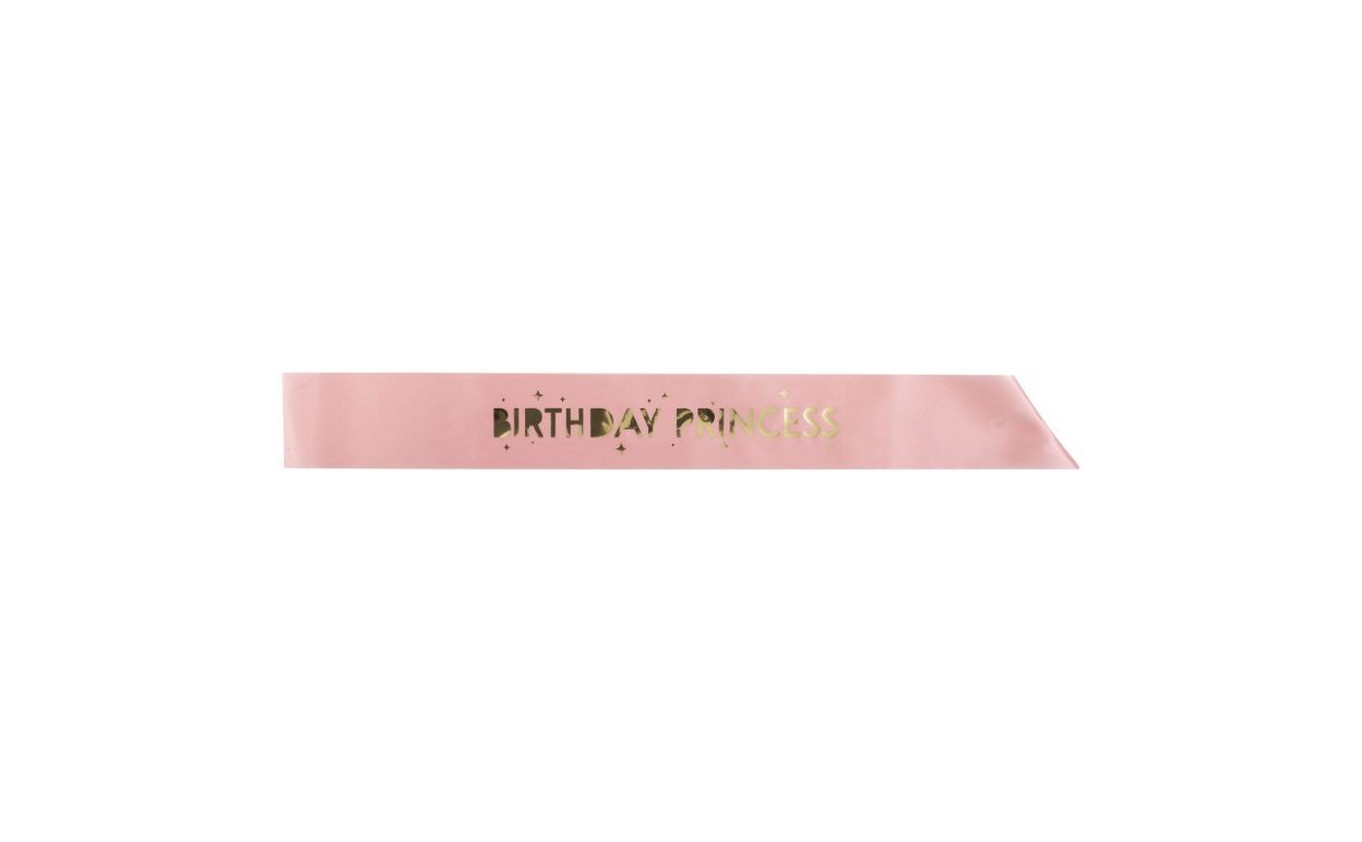 Pink &amp; Gold Disney "Birthday Princess" Party Sash