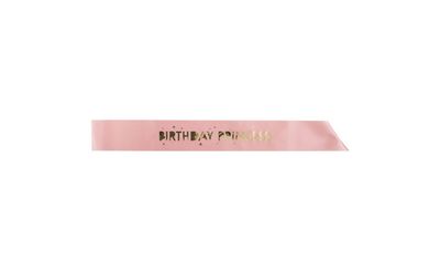Pink &amp; Gold Disney "Birthday Princess" Party Sash