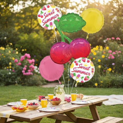 Sweet Summer Fruity Mix Balloon Bouquet – 5pc Set