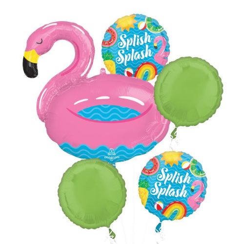 Pool Party Foil Balloon Bouquet – 5pc Set