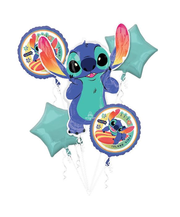 Stitch Balloon Bouquet – 5ct