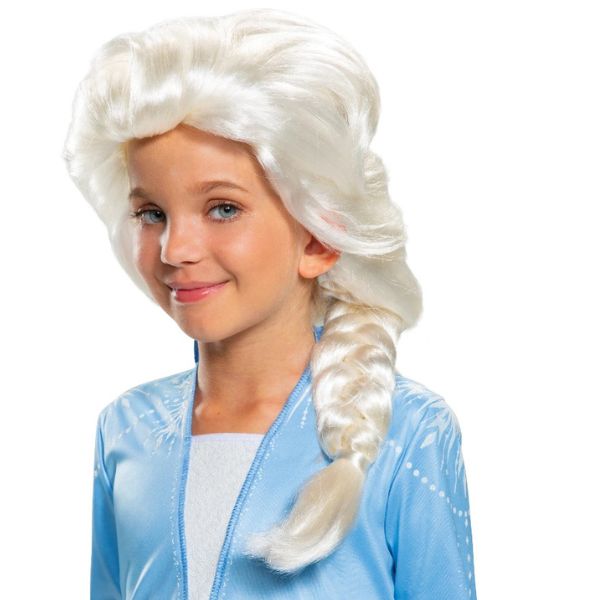 Girls’ Frozen 2 Elsa Wig – White Blonde Braid Costume Wig