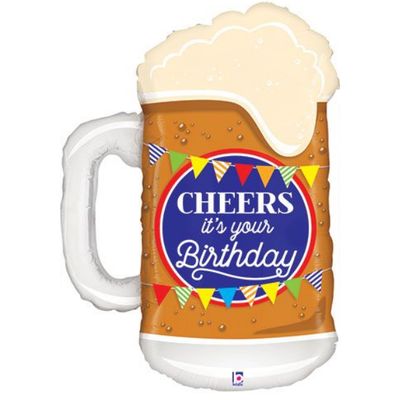 Cheers Birthday Beer Balloon – 29" Clear Shape